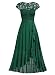 Miusol Encaje Gasa Alto Bajo Noche Vestido Largo para Mujer Verde Large