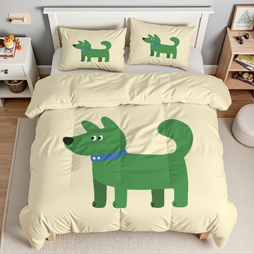 Parure de lit 240x260 chiot avec housse de couette en microfibre et 2 taies - 3