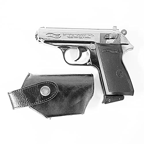 Image of Gun Pistol Lighter Heavy Weight Metal Body Real and Original Like Gun Pistol for Decorative, Smoking Filled with Gas (508 Silver)