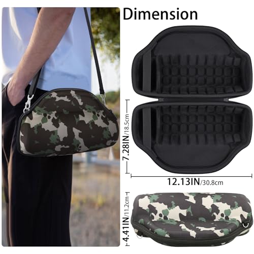 Image of co2CREA Case for JBL Charge 6 Portable Bluetooth Speaker, Camouflage | High-Density Foam Padding, Reinforced Handle, Detachable Shoulder Strap, Compact Lightweight Design, Dust Protection