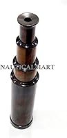 Vista 4 de Telescopio Spyglass antiguo marrón de latón macizo, 15 pulgadas de largo