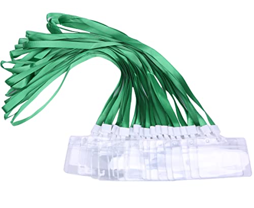 モノボックスジャパン ネームホルダー 30セット 壊れにくいＵ字タイプ 首掛けイベント用 防水機能 ストラップ幅1.5cm u30name (グリーン)