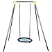 Bakaji Altalena Rotonda a Nido da Giardino Diametro 60 cm Rete Nylon Struttura Acciaio Giocattolo per Bambini Esterno Capacità 100kg Poltrona Dondolo Sospesa 1 Posto