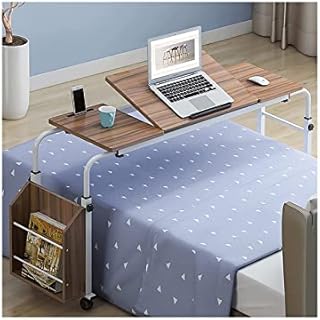Over-Bed Tables Mobile Overbed Computer Table Computer Workstation Overbed Table Stand Table Adjustable On Wheels for Working Dinning(Color:B)
