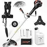 Dnipro-M Decespugliatore a Scoppio Benzina 51,7 cc 2600W (3,5 CV), Motore 2 Tempi, Testina a Filo 450 mm + Disco 255 mm, Asta 28 mm, Imbrago a Zaino, Sistema Antivibrazione, Dnipro-M. 50RX