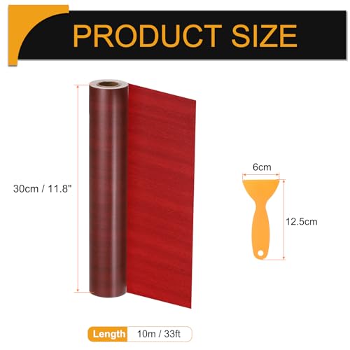 Image of HARFINGTON Wood Grain Repair Tape 11.8 Inch x 33ft Self Adhesive Repair Patch Tape Simulated Wooden Floor Tapes with Plastic Scraper for Tables Doors Windows Furniture, Walnut