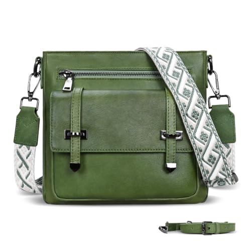 Image of Iswee Soft Leather Crossbody Bags for Women Shoulder Handbags Multi Pockets