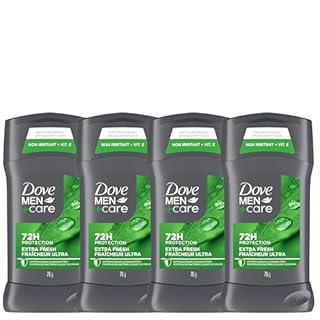 Dove Men+Care Antiperspirant Stick for 72h sweat & odour protection Extra Fresh with Triple Action moisturizer to help prevent skin irritation caused by dryness, 76g (Pack of 4)