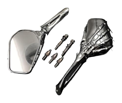 Rétroviseurs squelette pour moto Softail et Touring au look gothique unique