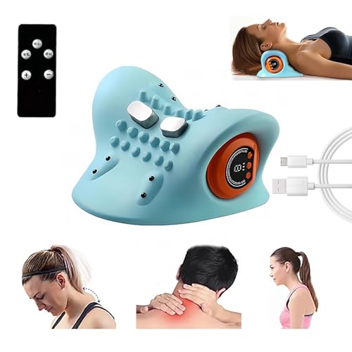 2026 New Neck Massager with Heat Electric Neck and Shoulder Relaxation Pillow 26 Angled Cervical Traction Device for Deep Tissue Pain Relief and Comfort