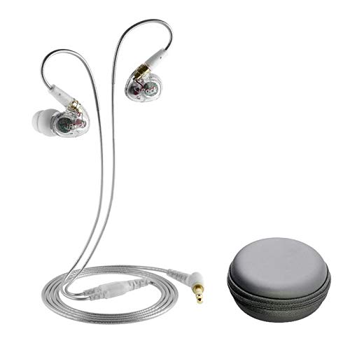 GranVela A12 Dual Driver Musician's in Ear Monitors Earbuds with Detachable Cables,Over Ear Memory Wire and 3.5mm TSR Jack (No Mic)