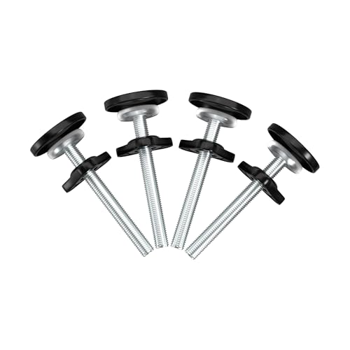 BalanceFrom Baby Gate Threaded Spindle Rod, 4 Pack M8 (8mm) Replacement Bolt Part for Baby & Pet Pressure Mounted Safety Door, Extra Long Wall Mounting Accessories Screws Rods for Stair Gates, Black