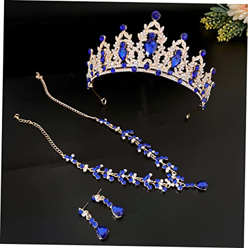 LIFKOME 2 Conjuntos Brincos De Colar De Coroa Brincos De Coroa Para Mulheres Jóias De Casamento Aces
