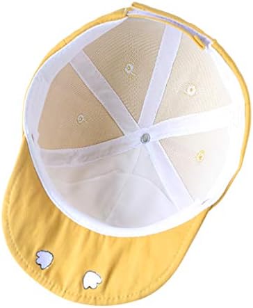 Newborn Baby Boys Girls Baseball Cap Adjustable Stripe Hat Pure Cotton Hat Sun Protection Summer Headwear Sun Hats for Kids 3-12 Months (#3:Yellow)