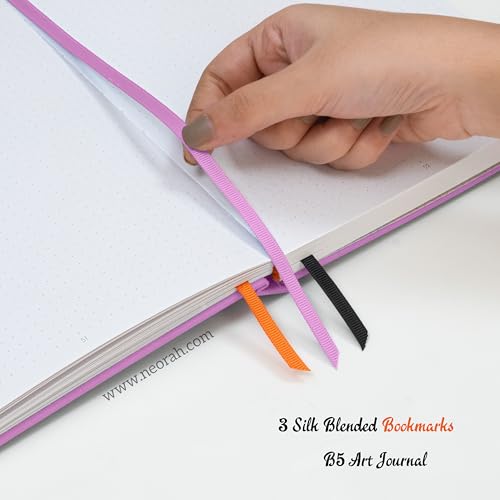 Image of NEORAH - B5 - ART JOURNAL |200Gsm Dotgrid Notebook |160 Pages(25.0 x 17.5 cm)| Lay Flat |Hard Cover Bullet - Journal | 3 Bookmarks |Elastic Closure| Inner Back Pocket | Ideal- Art,Planning (LAVENDER)