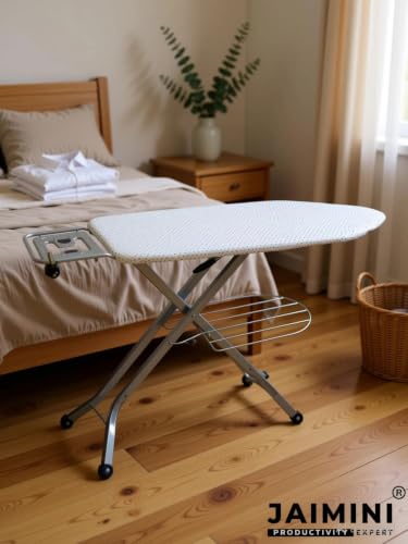 Image of Premium Ironing Board for Home | Wide Surface, Heat-Proof Cover, Foldable Design, Adjustable Height | Strong & Durable Iron Table (43 X 18, Royal)