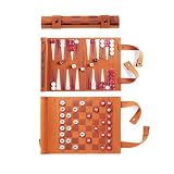 McGregri Travel Backgammon Set with Chess & Checkers, Roll-Up Board Game