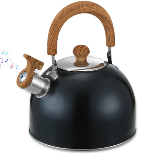 Bouilloire électrique 3 L, Théière Rétro en Acier Inoxydable, Bouilloire Sifflante Avec Poignée, Bouilloire électrique Avec Sifflet automatique pour...
