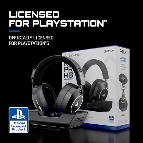 Image of RIG R8 Spectre PRO HS Dual Wireless Gaming Headset for PlayStation and PC | PS5, PS4, USB, Mobile - Wireless 2.4GHz / Bluetooth - Graphene Drivers, 3D Audio, Noise-Canceling Mic, RGB Charging Base