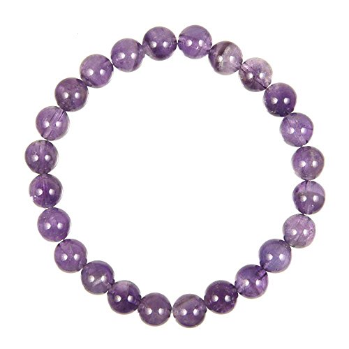 naturosphère – joyas naturales – Pulsera de Amatista – perlas redondas – Perla 8 mm