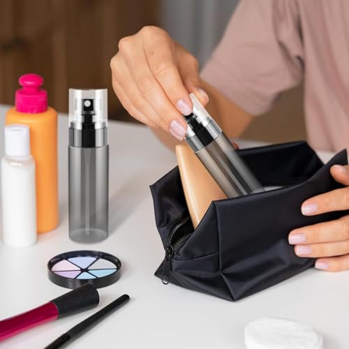 Image of 100ml Fine Mist Spray Bottle for Hair, Skin Care & Cleaning | Refillable Black Plastic Mini Spray Bottle | Leak-Proof Travel Spray for Salons, Plants, Face Mist & Home Use (Black 100ml - (2)