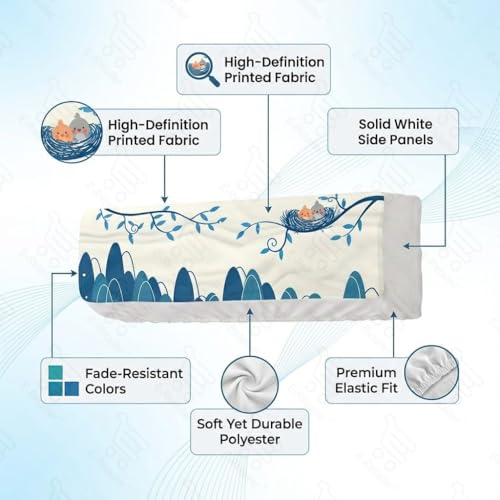 Image of Split AC Cover 1 ton, 1.5 ton to 2 Ton |Designer Digital Print Indoor AC Dust Cover | Stretchable Lycra Fabric | 38x12x9 Inch | Washable Polyester AC Indoor Unit Cover | Dust Dirt Resistant
