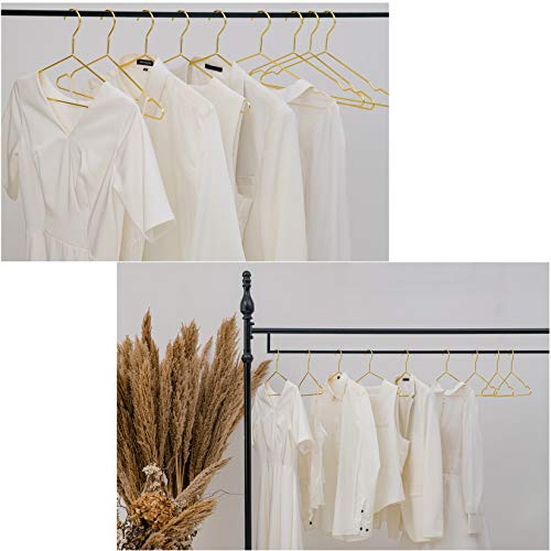 Better To U 17 Inch Gold Metal Hanger Adult Clothes 50 Pack, 4.0Mm Heavy Duty Shirt Blouse Hanger For Coat Suit Bridal Boutique, Space Saving Slim Wire Hanger For Camisole Trousers Wedding Dress #TOP4