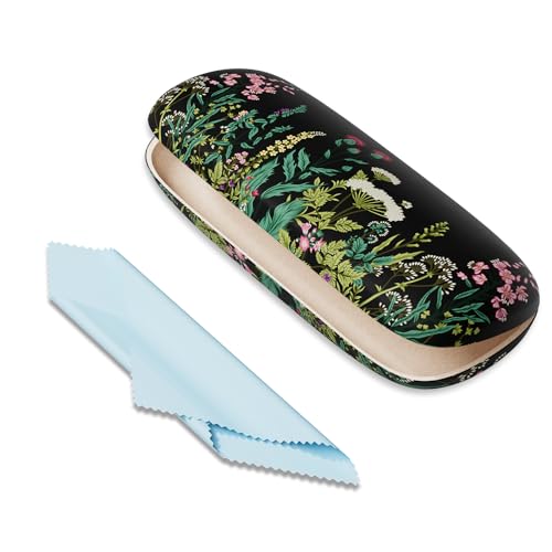 Image of Eyeglasses Case, Portable Hard Shell Protective Case for Glasses, Eyeglass Holder Box for Women with Cleaning Cloth