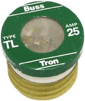 Bussmann BP/T-25 25 Amp Type T Time-Delay Dual-Element Edison Base Plug Fuse, 125V Ul Listed Carded, 2-Pack by Bussmann