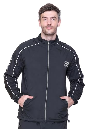 Image of Track Suit for Men | Regular Fit | Sports Wear | Winter Wear | Moisture Wicking | Men's Tracksuit Nylon Zip Closure Regular Fit with 2 Side Zipper Pockets Stand Collar Track Suit For Men