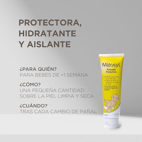 Miniatura 6 de Mitosyl, Pomada Protectora, Crema De Pañal Bebé, Previene Y Alivia Irritaciones, Fórmula Suave Y Efectiva Para El Cuidado Diario, 65g