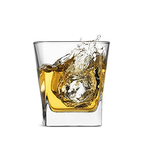 Red Series 10 Oz. Square Double Old Fashioned Glass (Set Of 4) #TOP7