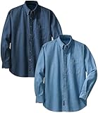 Men's Long Sleeve Denim Shirts in Sizes XS-6XL