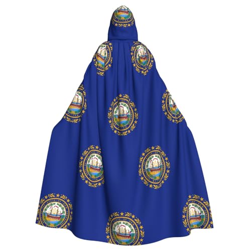 Cape costume cosplay New Hampshire avec capuche sorcière adulte pour Halloween