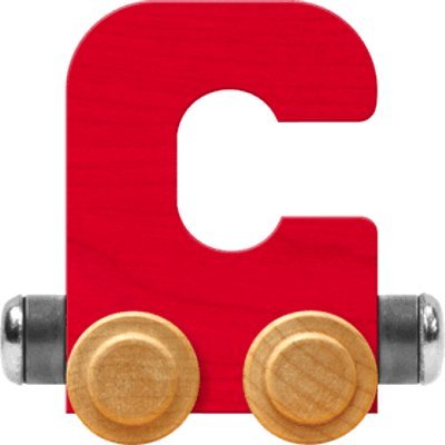 Maple Landmark NameTrains Bright Letter Car C - Made in USA (Red)