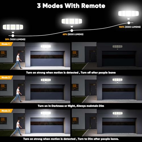 Image of MDCMDCM Solar Lights Outdoor Waterproof Motion Sensor - 416 LEDs 3000 Lumens Super Bright 3 Brightness 3 Modes 360 Illumination 32ft Solar Flood Security Light for Outside (1, 13.8x5x5.2inch)
