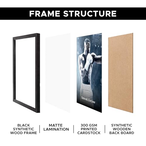 Image of CodersParadise inchOutwork Everyone inch Boxing Poster Frame | Premium A4 Motivational Wall Art for Bedroom, Office & Home Gym | Powerful Athlete-Inspired Decor for Fitness Lovers & Achievers