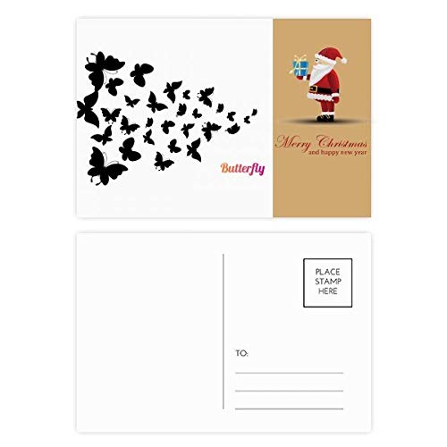 Cartes postales papillons de père Noël foncés : papeterie de prestige pour collectionneur
