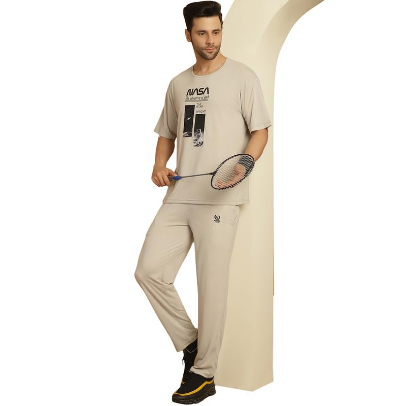 Image of Mack Jonney Printed Round Neck Cotton Oversize Half sleeves Co-ord set Tracksuit For Men-P-MACK52845