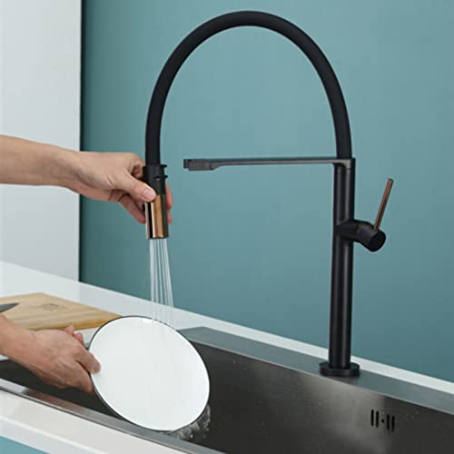 Robinet de cuisine noir douchette haute qualité design - 5