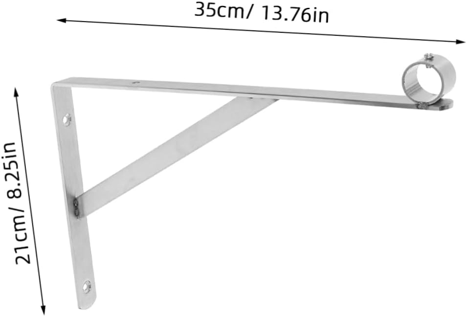 Gadpiparty Heavy Duty Stainless Steel Closet Rod Bracket Space Saving Design Wall Mount Pole Holder for Clothes Hanger for Rooms and Garment