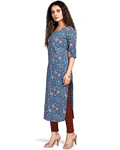 Image of Rajnandini Women's Cotton Straight Fit Straight Kurti