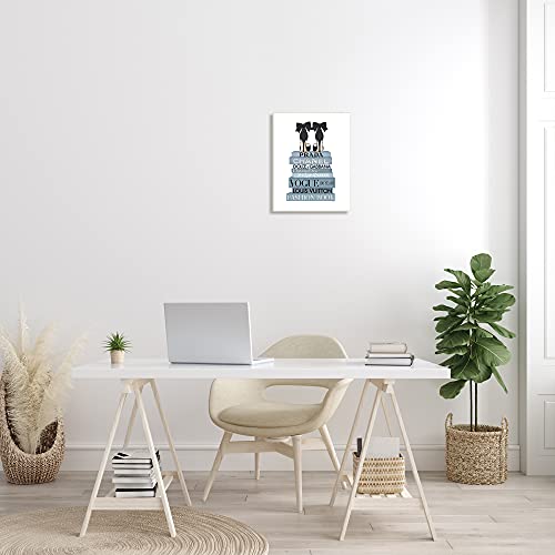 Image of 'Black Bow Shoes Tall Fashion Glam Bookstack'| Wall Plaque Art | Stupell Industries | 13 x 19 Inches, Easy to Hang and Sturdy, Made in USA, by Amanda Greenwood
