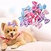20pcs Dog Hair Bows with Rubber Bands Small Dog Puppy Dots Faux Pearl Bow Pattern Hair Rope Hair Band Pet Grooming Products for Puppies Cats and Other Small Pets