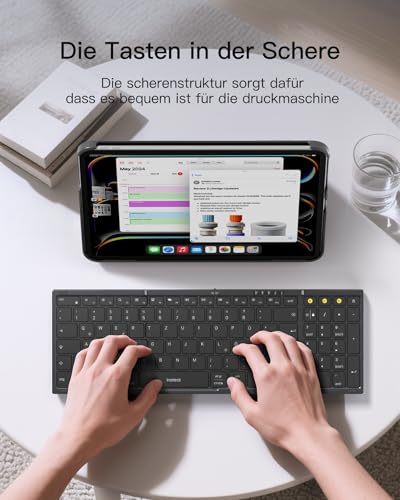 Inateck tragbare Bluetooth-Falttastatur, Tastatur Maus Set – Ansicht 8