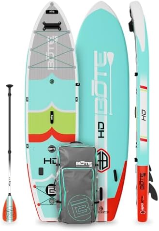 BOTE HD Aero Inflatable Stand Up Paddle Board MAGNEPod Compatible Blow Up iSUP with Paddle Travel Backpack Adults Kids Family Friendly 11 FT 6 in Size Multiple Colors