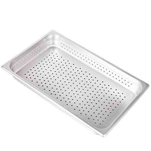 2 1/2" Deep Perforated Steam Table Pan Full Size ,Stainless Steel Anti-Jam Standard Weight Hotel GN Food Pans - NSF (20.87"L x 12.8"W)