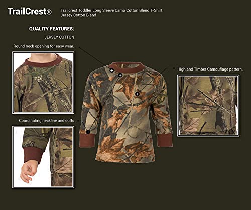 TrailCrest by Treel Toddler Long Sleeve Crew Neck Camo Cotton T-Shirt3