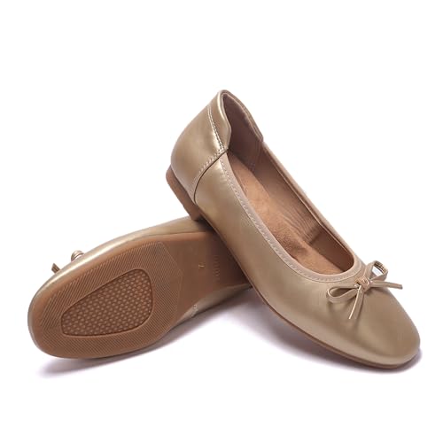 Image of Women's Comfortable Round Toe Bow Ballet Flats Shoes