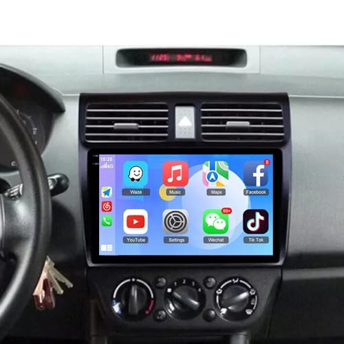 10 Zoll Android Autoradio 2 DIN für Suzuki Swift 2005-2010 Wireless Carplay Android Auto, 2+64G Touchscreen mit Navigation GPS Radio Auto Bluetooth WiFi FM RDS Radio Rückfahrkamera Mirror Link